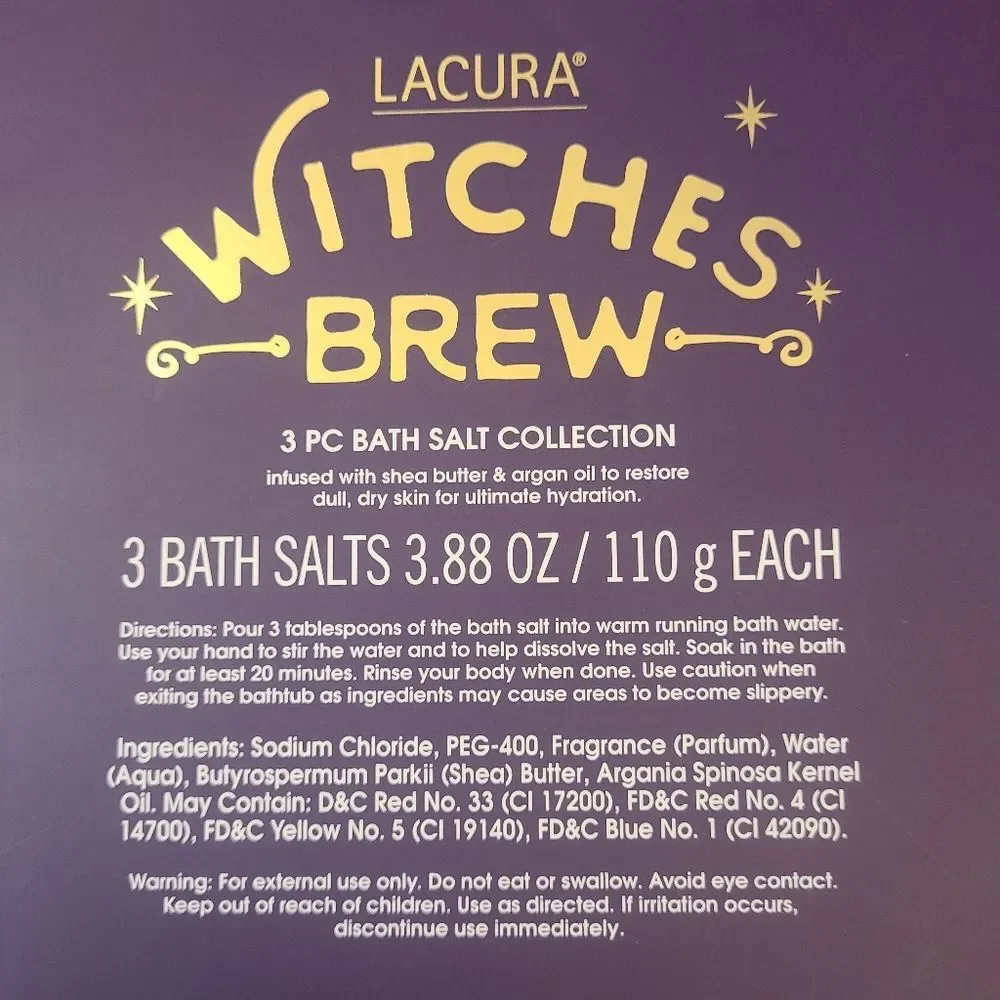 Lacura Bath Salts Witch's Brew Shea Butter And Argan Oil Set‎ Of 3